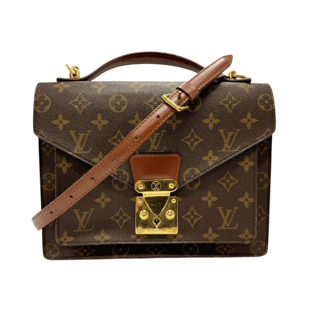 Louis Vuitton 2way Shoulder Bag Monogram Monceau Canvas Brown Gold